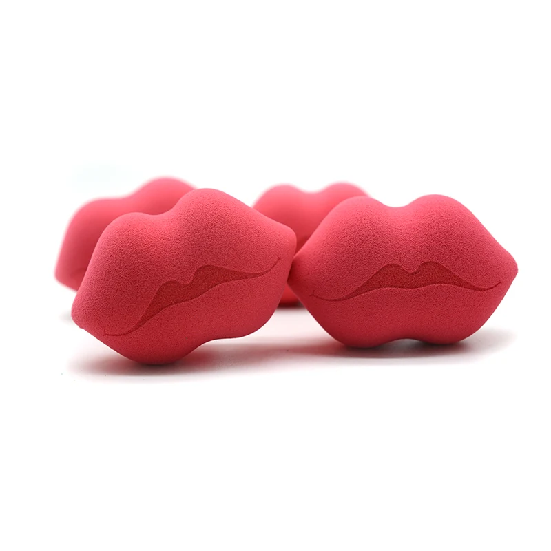 2024 New Design Lip Shape Applicator Puff Soft Make Up Beauty Sponge