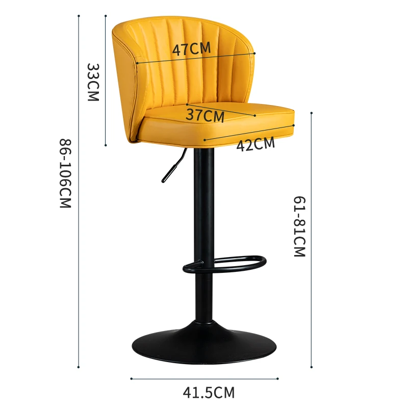 New Modern cheap used PU leather gold commercial swivel bar stool chairs for kitchen bar counter front desk