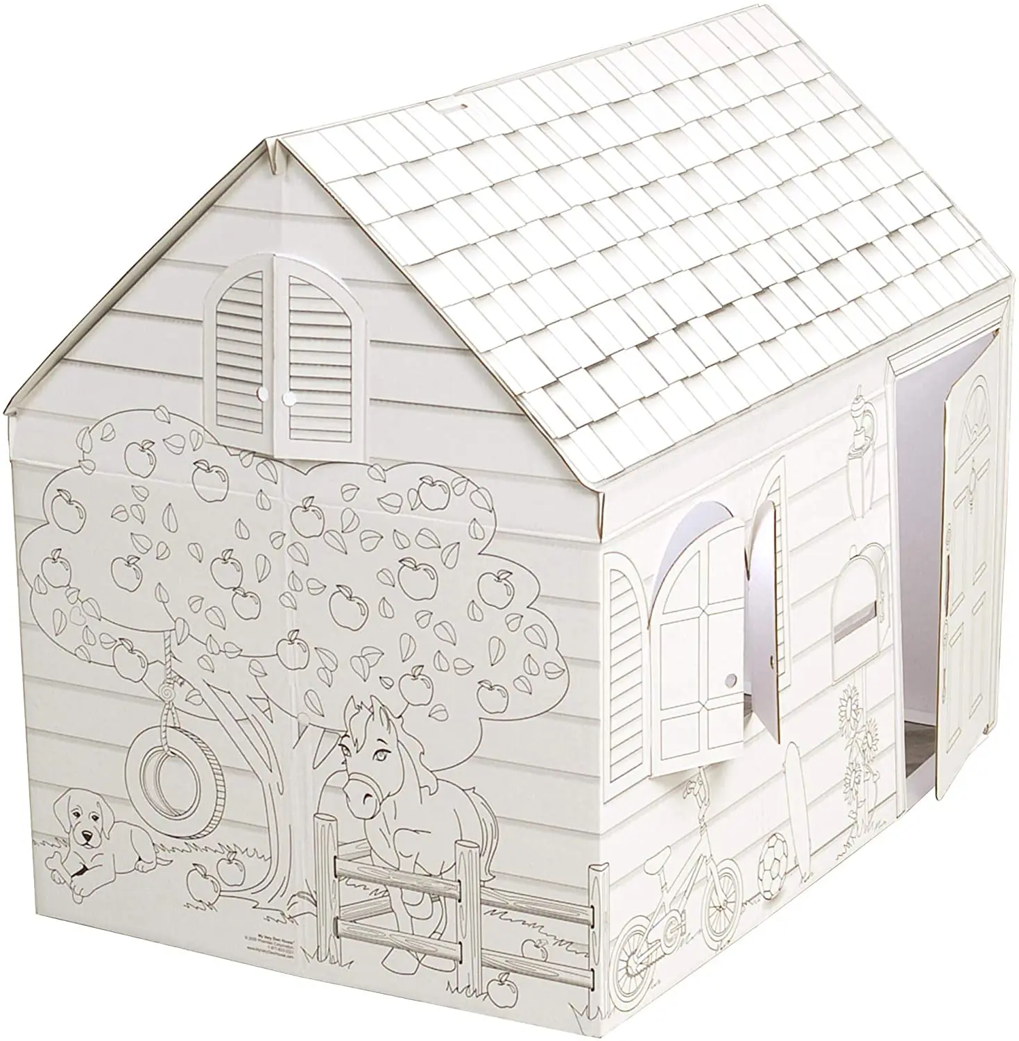 Кукольный домик или детский игровой домик на заказ | Готовый к окрашиванию игровой домик для детской вечеринки, игровой домик для рисования в прятки