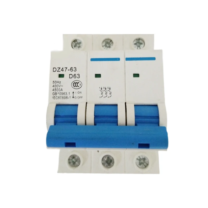 2022 Residual 3P DZ47-63A MCB Miniature Magnetic Circuit Breakers
