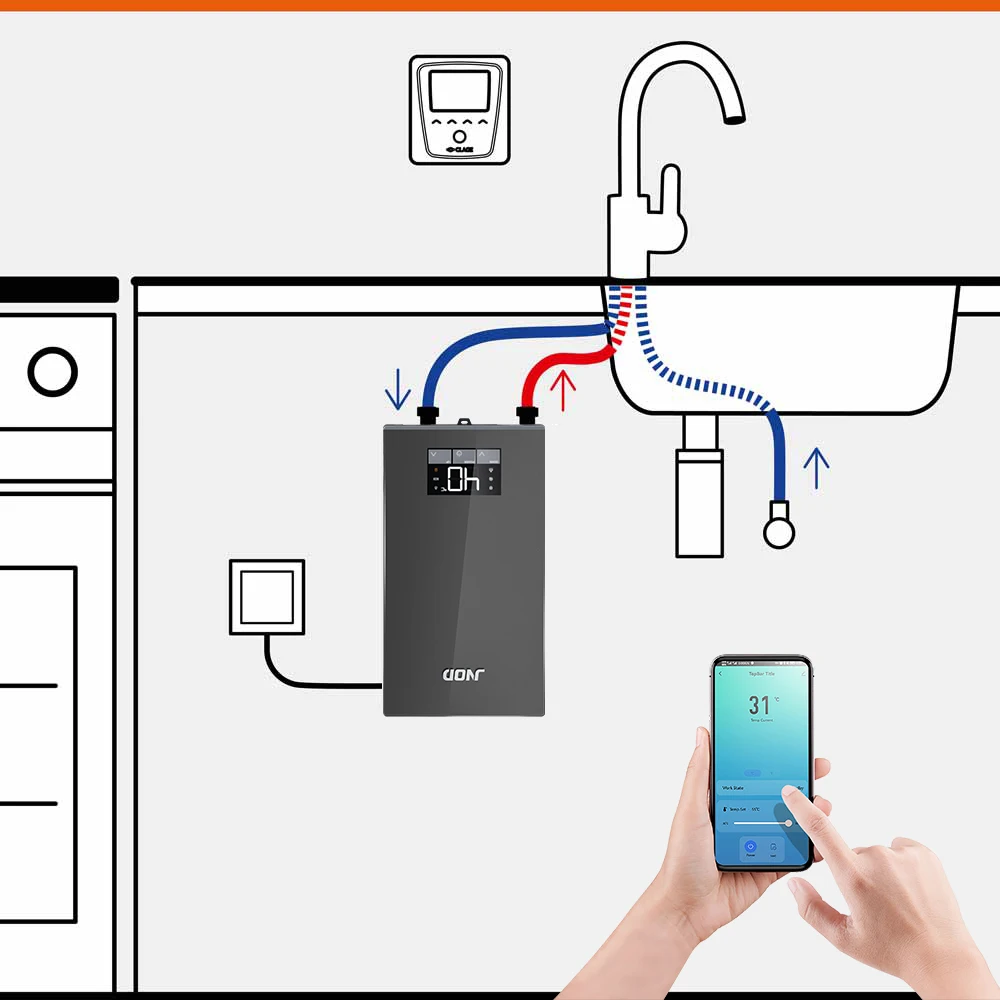 Hot sale Smart tanklees electric water heater 3.5KW 4.5KW 5.5KW 7KW instant heating shower bathroom water heaters