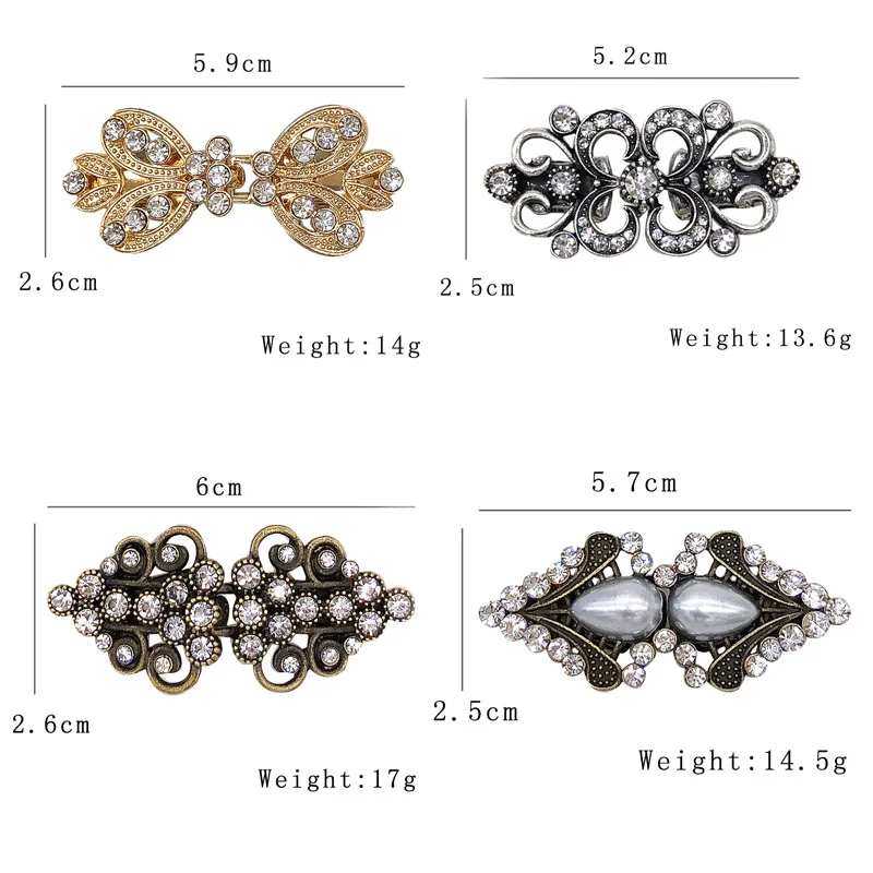 Factory Wholesale Women Cloth Brooch Accessories Shawl Collar Clasp Vintage Cape Cloak Clips Rhinestone Sweater Swirl Clip