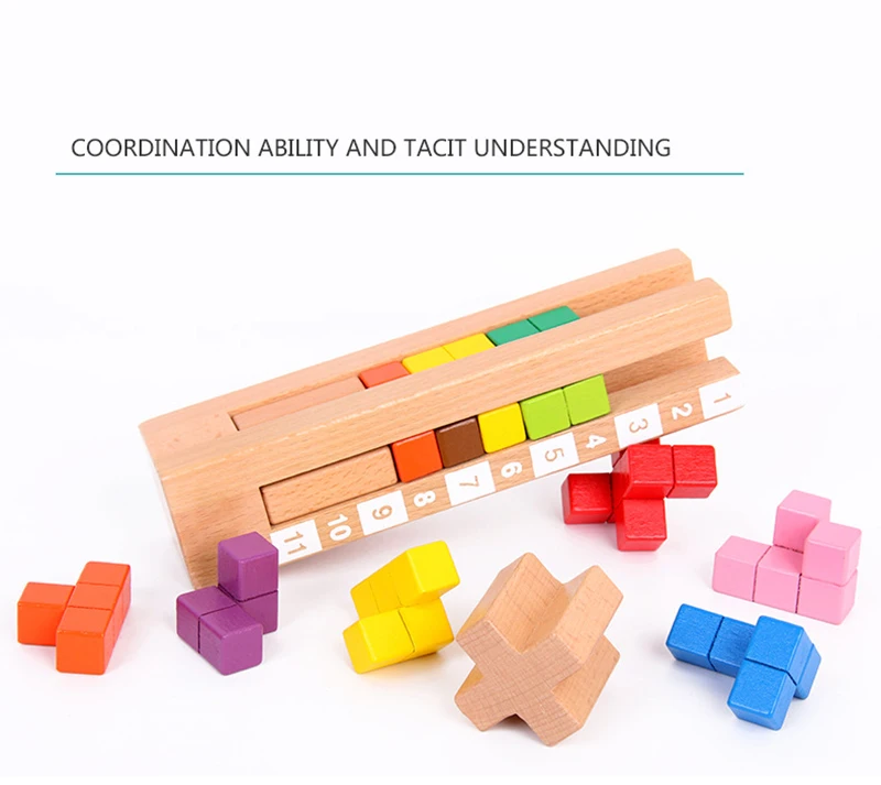 Wooden Stacking Toys Building Blocks  Montessori Educational Wooden Toys Logic Training Game Preschool Brain Toy