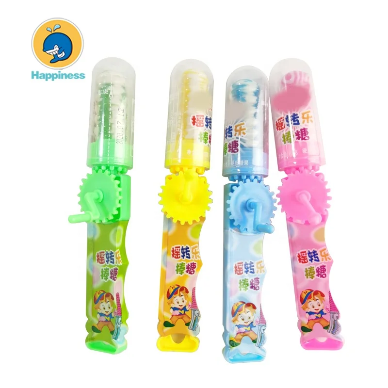 Turning candy Fruit lollipops toy candy milk lollipops