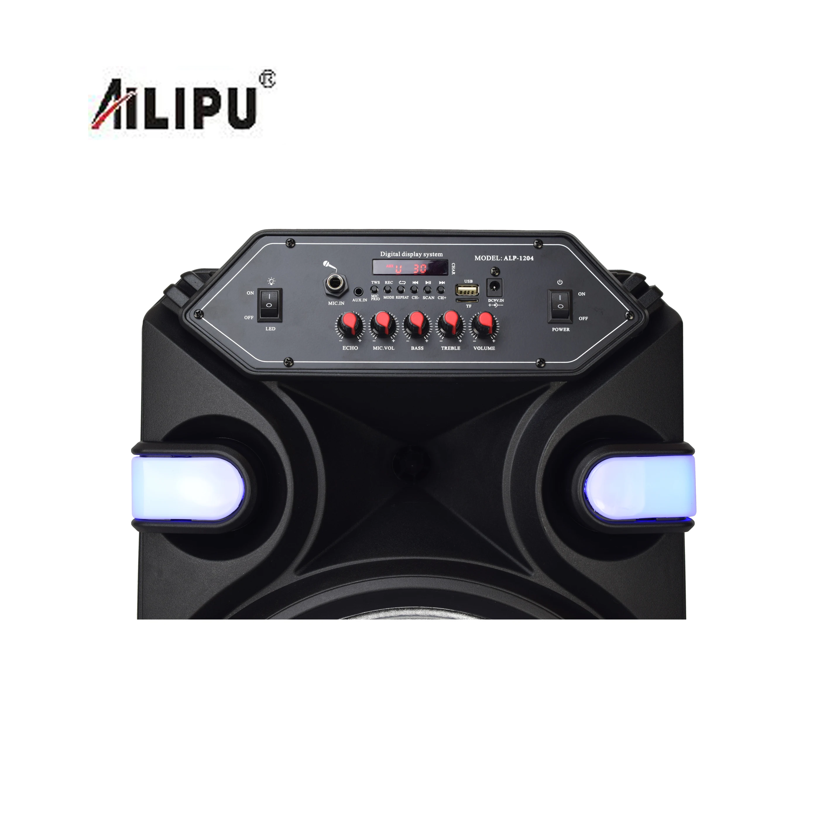AILIPU 12 inch bt karaoke fashion party box rechargeable battery audio music song super ably portable trolley speaker
