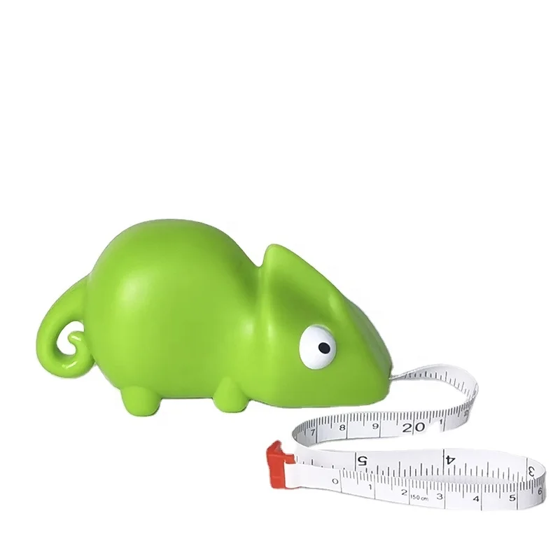 Wholesale OEM kids double scale retractable cartoon Mini lizard custom logo soft measure tape
