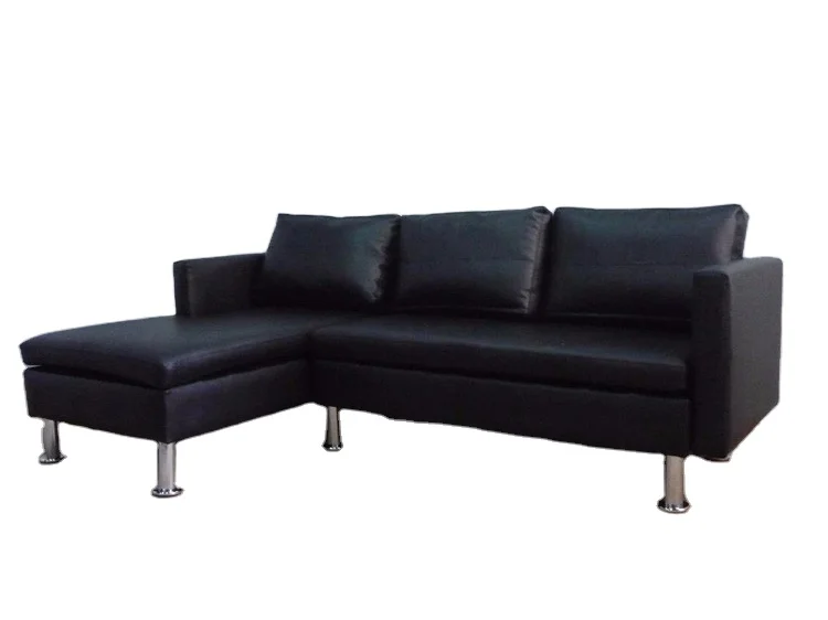 Fashion design wooden frame Double Cushions corner sofa with wooden legs Small Size Fashion L Shape Sofa