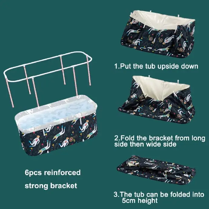 Inflatable Bathtub Foldable Bath Tub Wide Bathtub with Bath Pillow Bath Seat Ice Bathtub