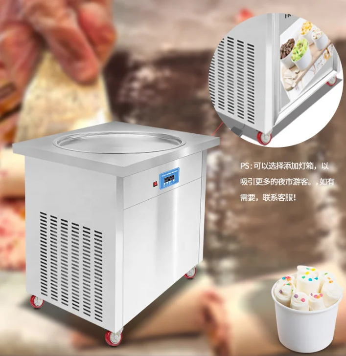 Top quality double pan stainless steel frozen ice cream rolls fried ice cream machine ice roll machine