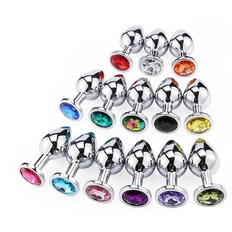 3 Pieces in set Metal Diamond Anal butt plug Sex Toys For Couples Adults Game