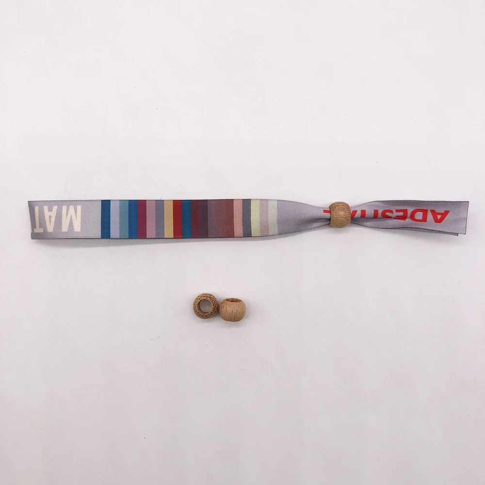 Недорогие тканевые браслеты на заказ для праздников с бамбуковой многоразовой застежкой