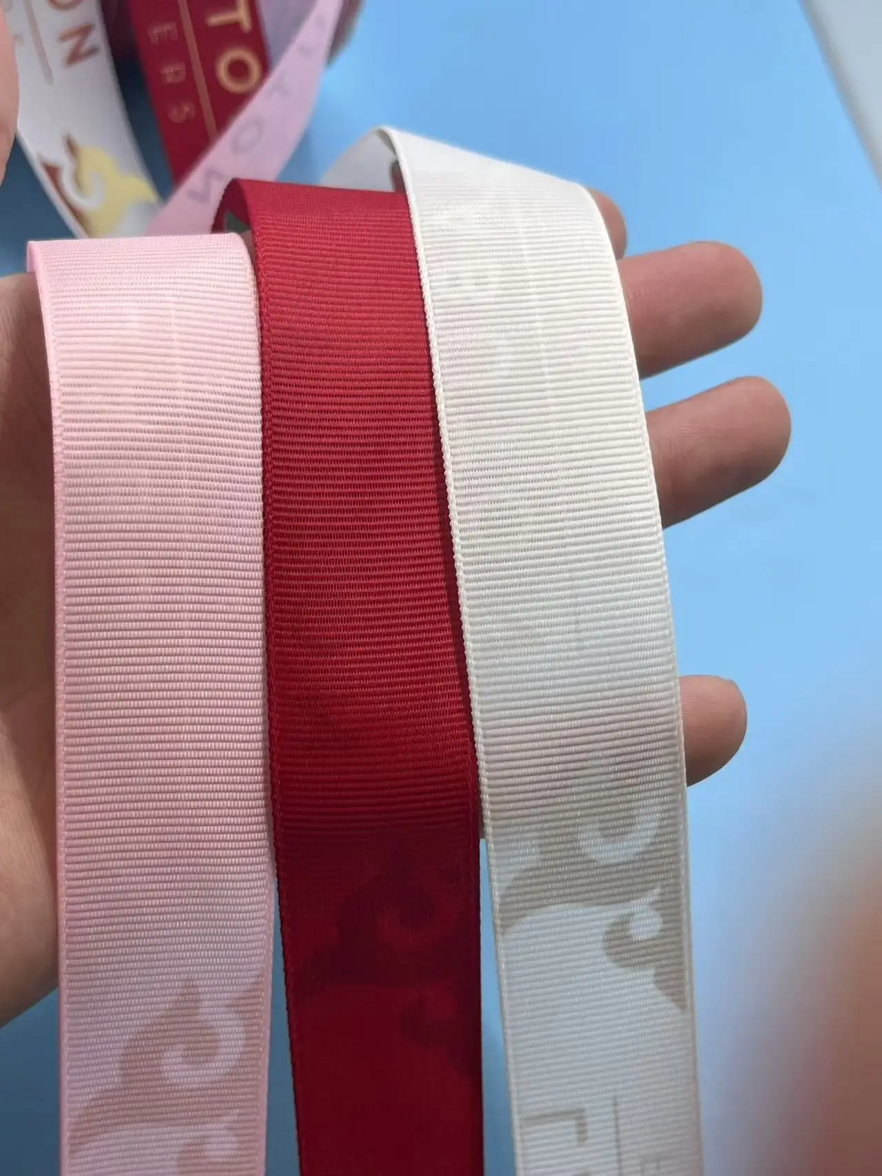 Character Grosgrain Ribbon 1 Inch Hot 3D Waterproof Gold Logo Custom Design Grosgrain Ribbon Happy Christmas