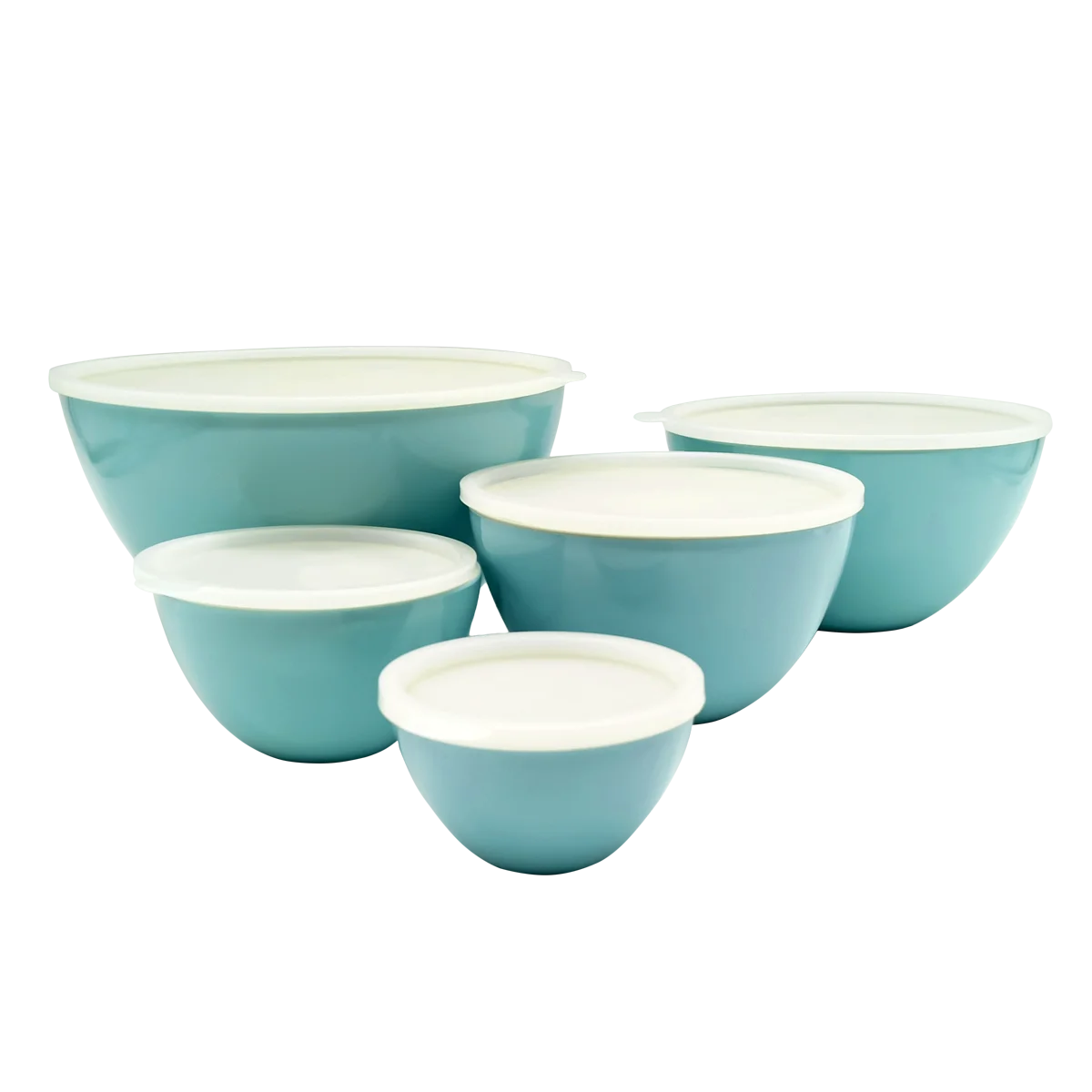  Небьющаяся многоразовая твердая пластиковая пригодная для мытья в посудомоечной машине прочная меламиновая тарелка смешивания салата набор посуды с крышками