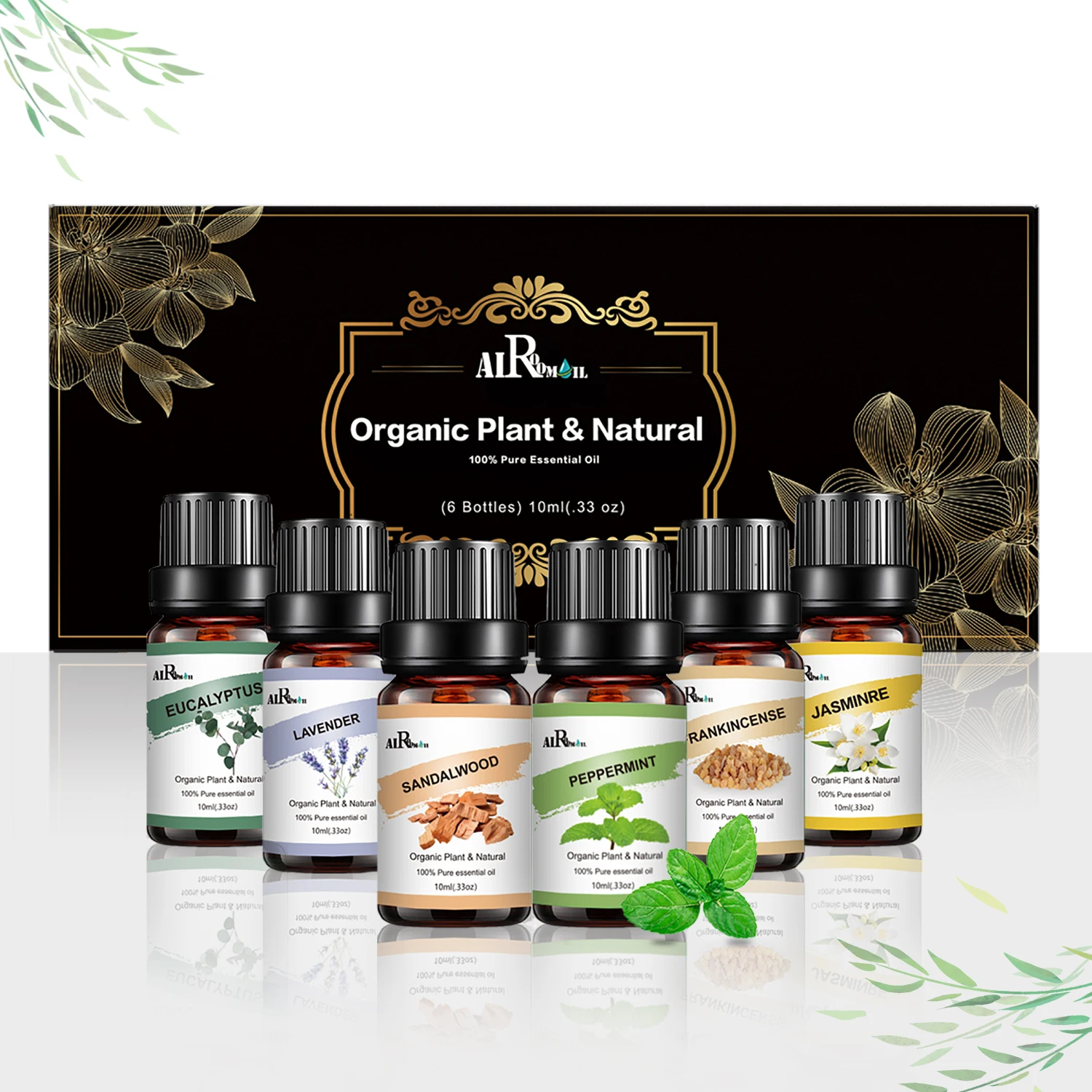 100% natural essential oil set 6 sets sandalwood Eucalyptus lavender mint frankincense jasmine essential oil original factory
