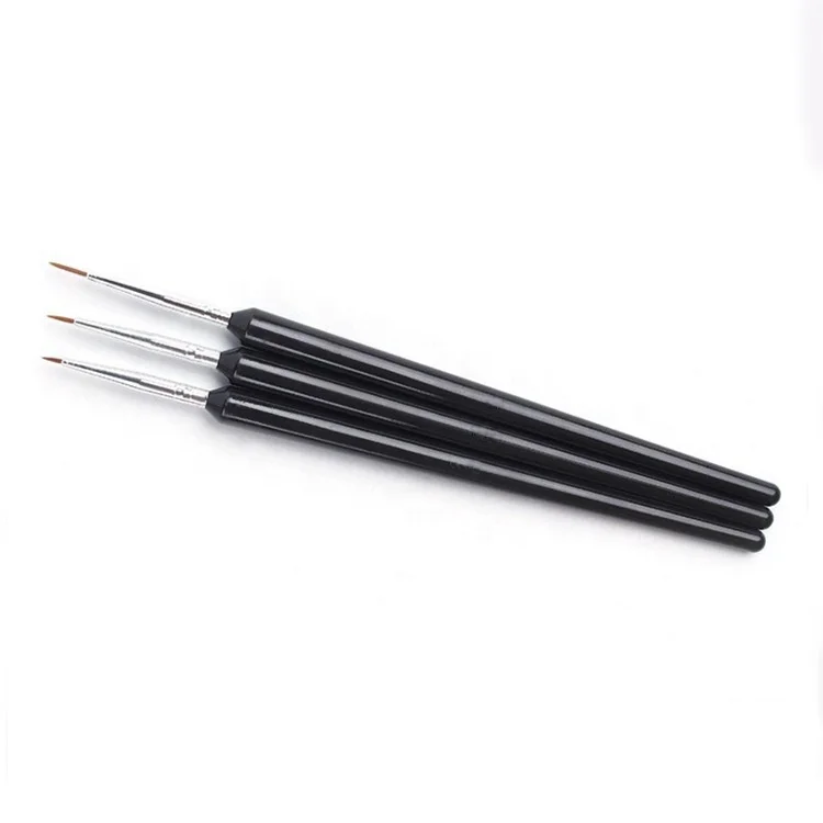 Hot Sale Detail Liner Nail Brush Set,3pcs Plastic Handle Calligraphy Art Liner Brushes
