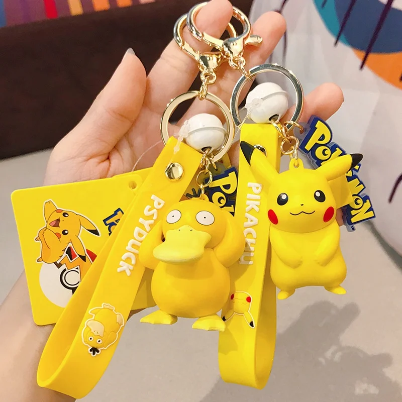 
Pocket Monster PockMon Licensed Pikachu Keychain PVC Japanese Anime Keychains 