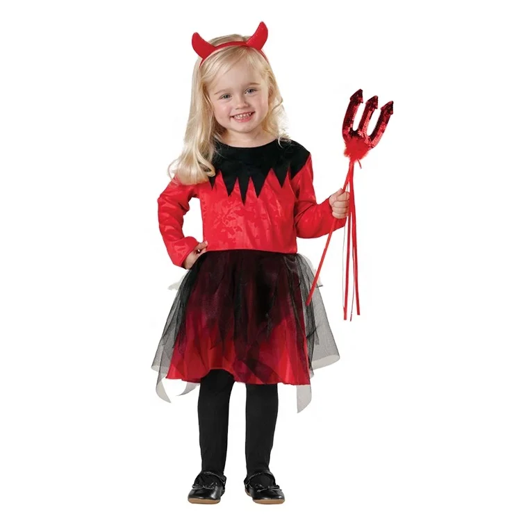 New design customized devil cosplay costume party costume devil dress for children scarlet witch costume kids
