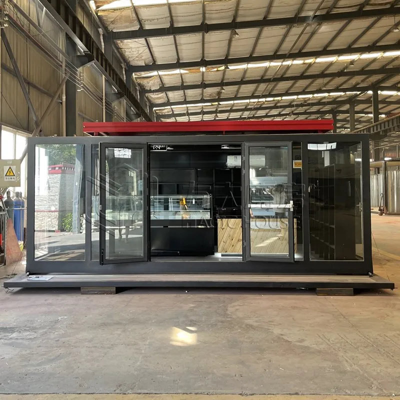 expandable 20ft container mobile container shop with wheels fabricated container shop