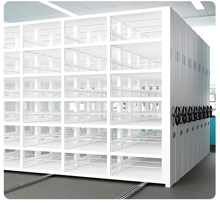 New design smart high-density moveable shelving heavy duty stainless steel mobile shelves