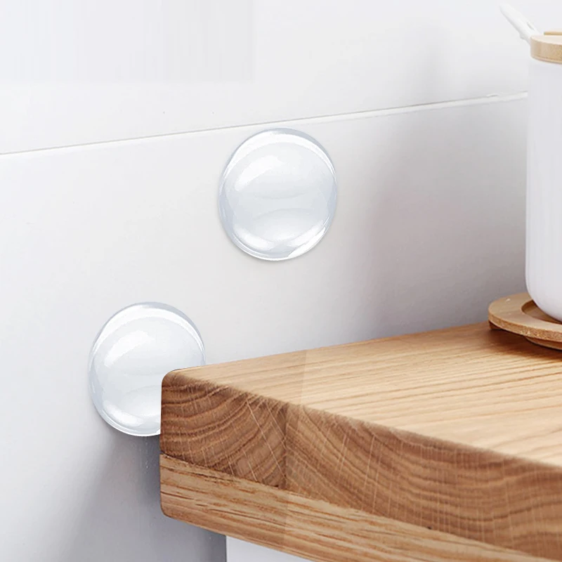 Portable Travel Security Door Stopper Lock Self Adhesive Round Clear Wall Protector Child Door Stopper