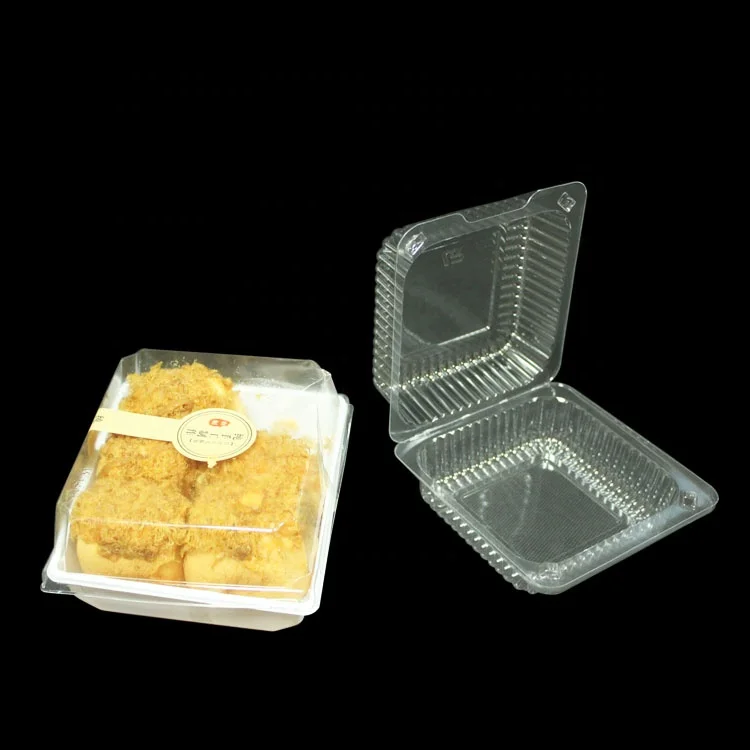 Custom Biodegradable Transparent Print Box Disposable Plastic Food Container with Stamping Embossing & Varnishing Blister Use