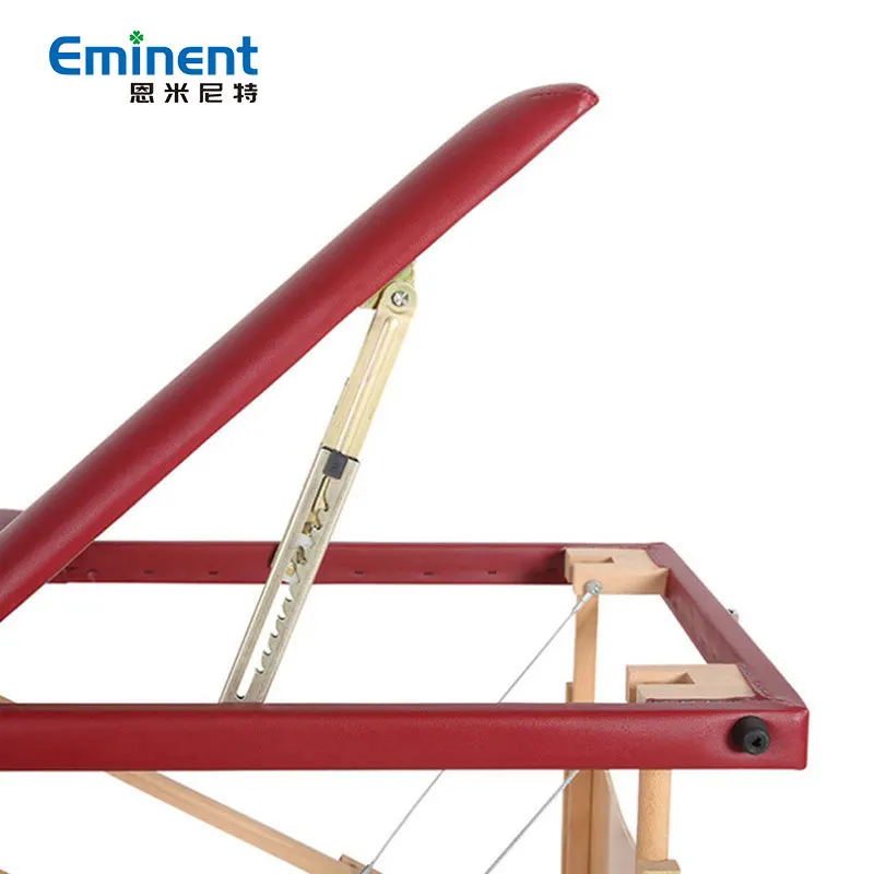 Beauty Massage Moxibustion Tattoo Spa Bed Club Massage Table Simple Portable Foldable Home Treatment Bed Modern Red Wine Morden