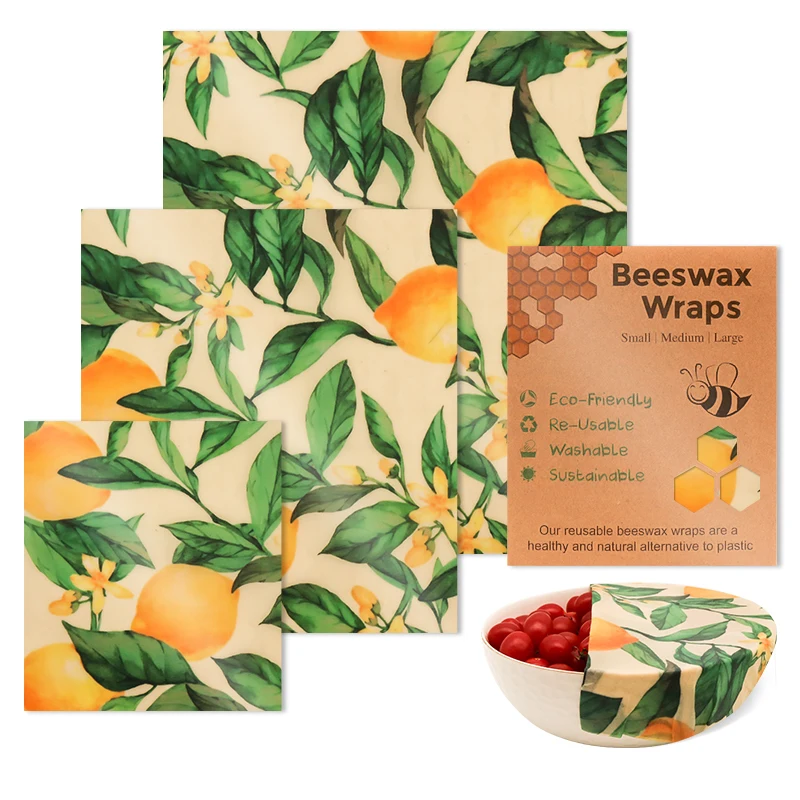 2022 Hot sale Beeswax Food Wrap Organic Cotton Cloth Reusable Wrap Bee Wax Wrap Beeswax packaging