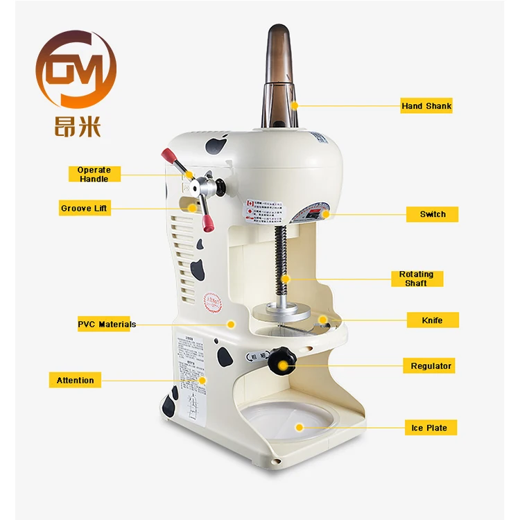 Advanced Design Shaved Ice Cream Machine Commercial Industrial Ice Crusher Machine