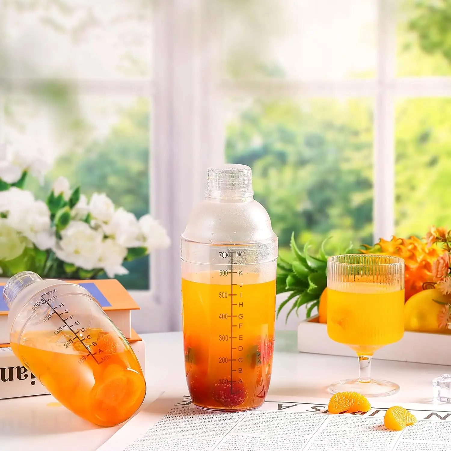 Custom Shaker Plastic Bartender Wine Clear Teapot Holder Wall Cocktail Hand Crank Milk Tea