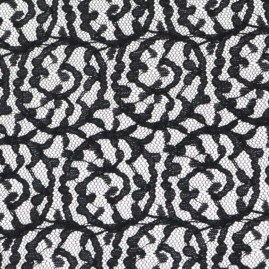 Black High Quality Exquisite 100% Polyester Cord French Lace Fabric for Party Wedding Wear Dresses