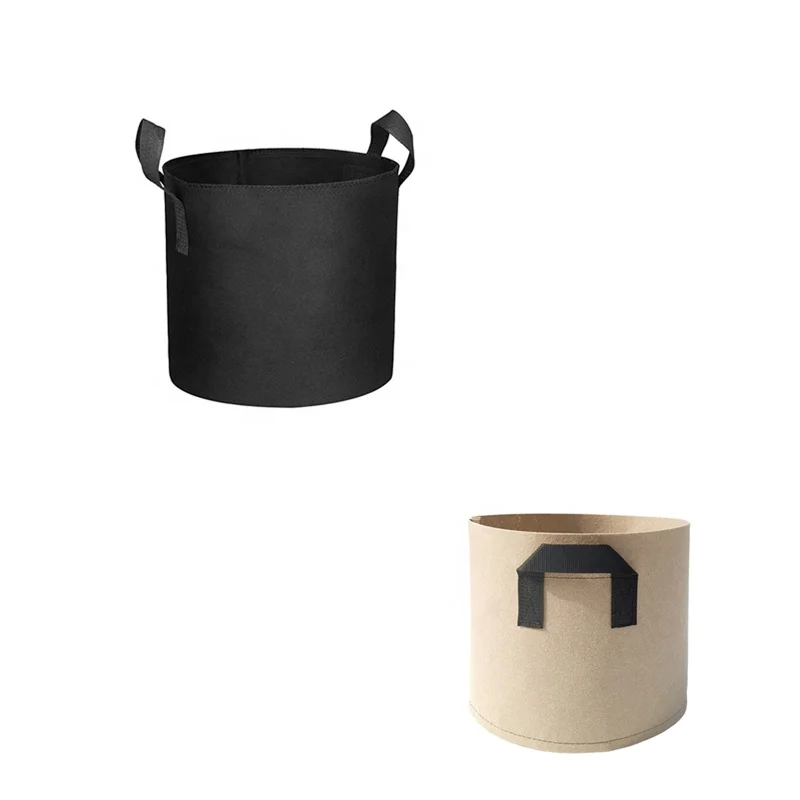 Non-Woven  Fabric Pots with Strap Handles Heavy Duty Thickened Plant Grow Bags