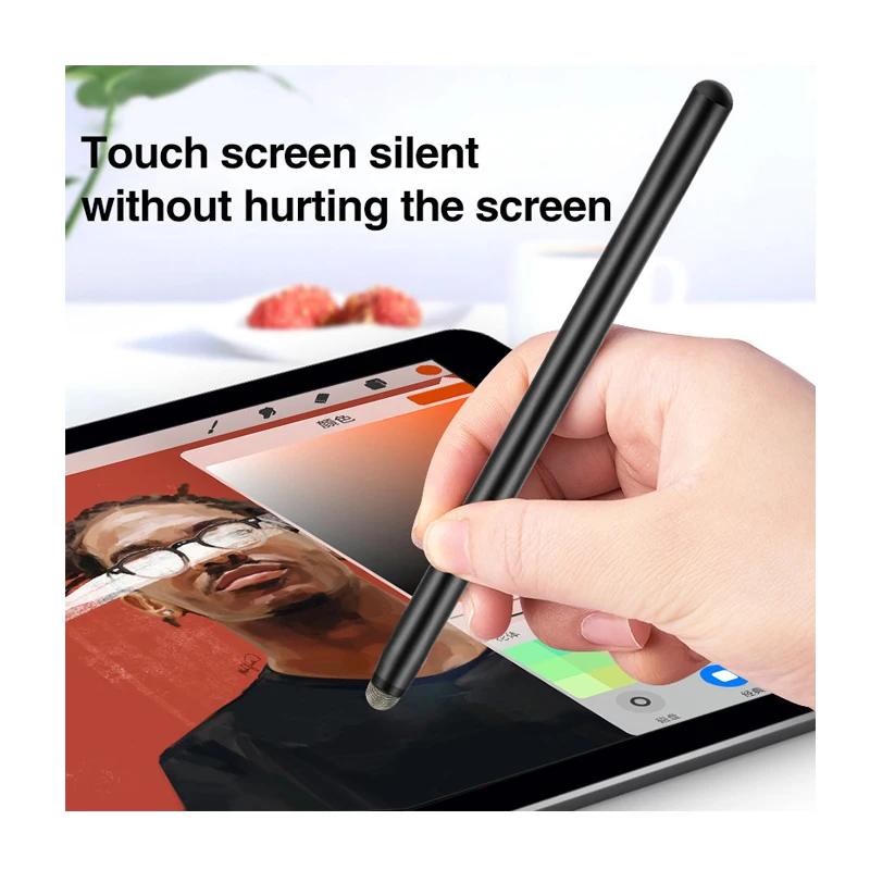 Умный емкостный карандаш для сенсорного экрана, новый алюминиевый планшет 2021 с тканью, рекламный Пользовательский логотип, металлический стилус