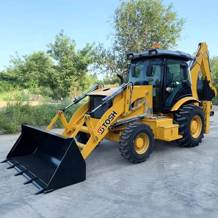 TOSH 2024 New Diesel CE Epa Engine Mini Farm Tractor Backhoe Excavator Loader 4x4 Backhoe