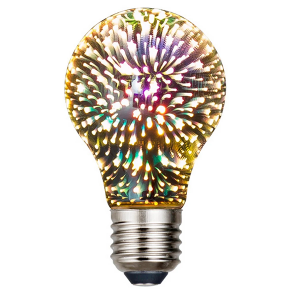 LED Infinity 3D Fireworks Light Bulb ST64 A60 G80 G95 G125 Decorative Light Bulb for Party Home Christmas Holiday Festival Decor