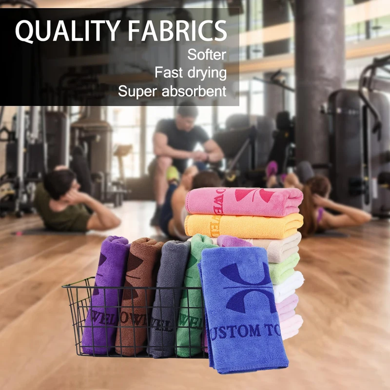Super absorbent quick dry sweat travel fitness large gym towel 400gsm thickened microfiber towels for sport