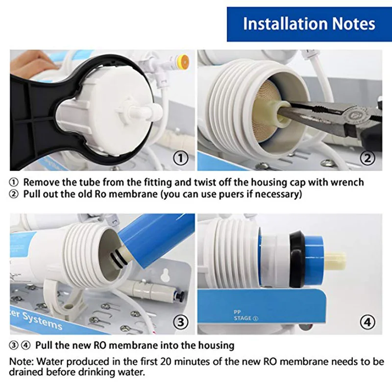 Hikins OEM 50GPD Domestic Drinking Water Filtration Reverse Osmosis RO Membrane