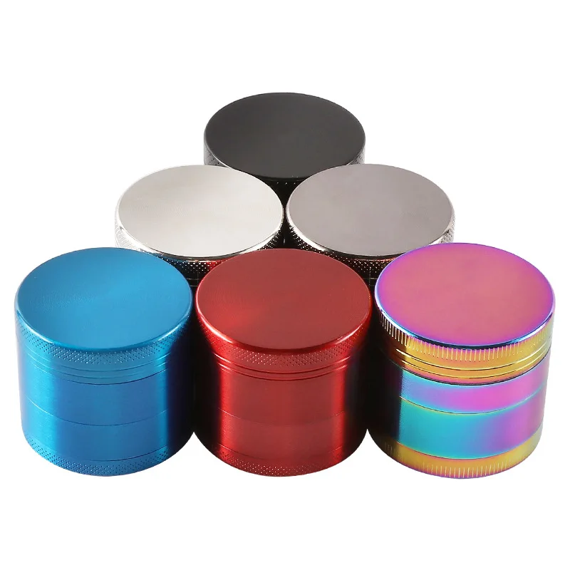 New Style Colorful Zinc Alloy Tobacco Herb Accessories Spice Grinder Four-Layer Smoke Grinder