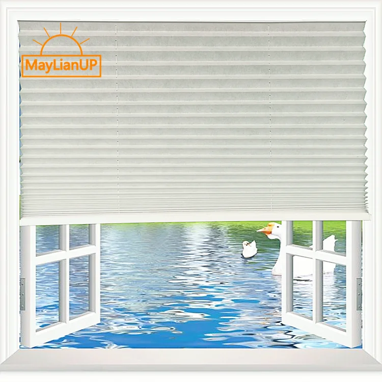 MayLianUP Transparent honeycomb pleated curtain folding paper blinds rope blinds pleated curtain