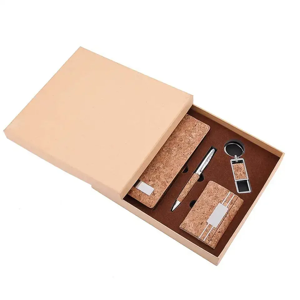 Eco Friendly Cork Notebook Set Custom Company Corporate Promotional Gift items Set Business Stationary Set