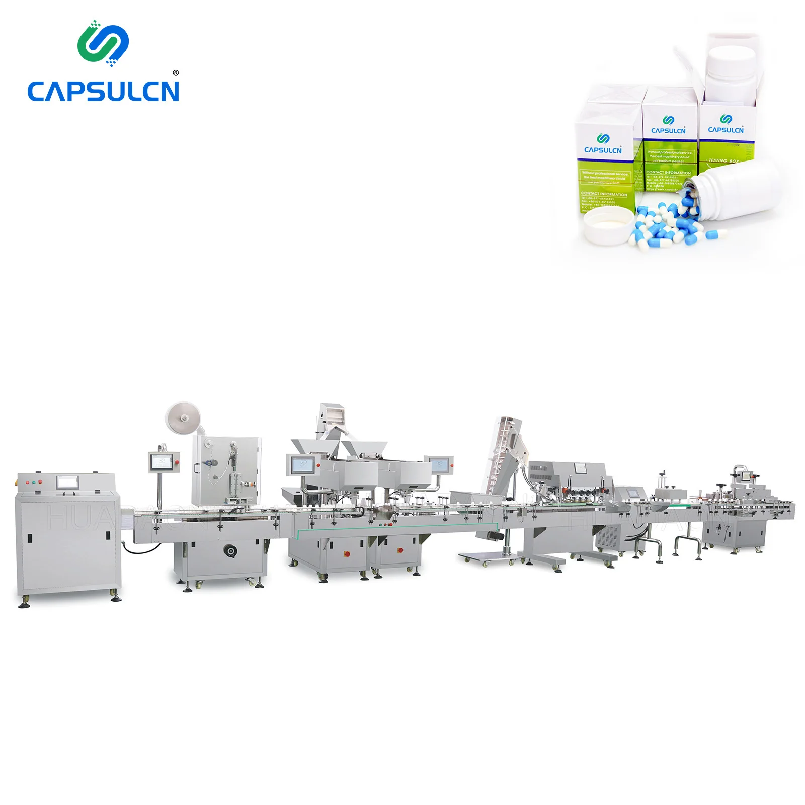 Automatic Tablet And Capsule Pill Bottle Packaging Machine Line