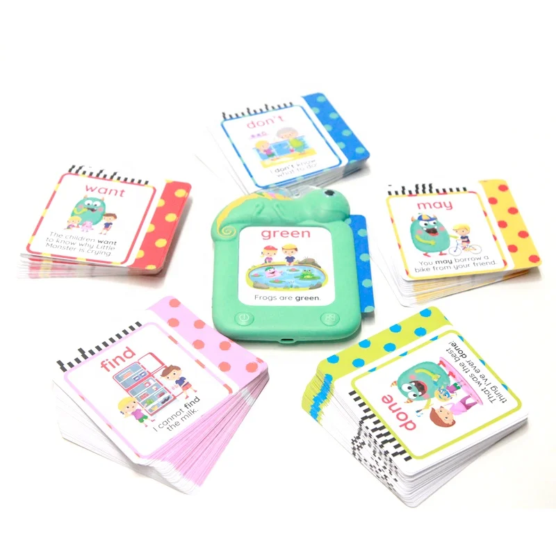 Custom educational toys Alphabet Flash Cards kids Spell Learning Toys Chameleon Card Auto-Reader