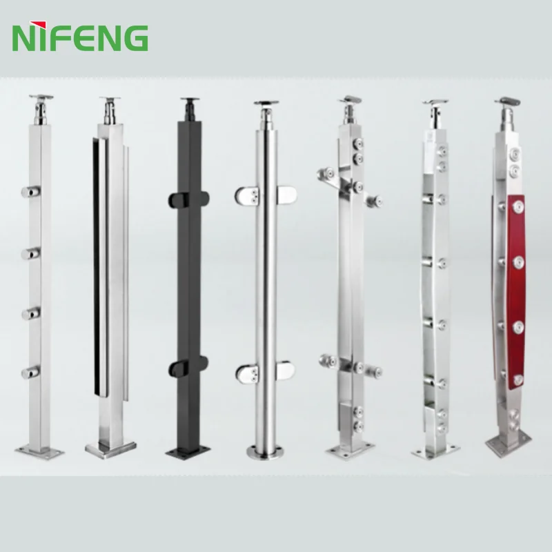 NIFENG MATEL Cheap Hot Selling Glass Handrail, decking Glass Balcony Railing With Glass Made In China Balustrade