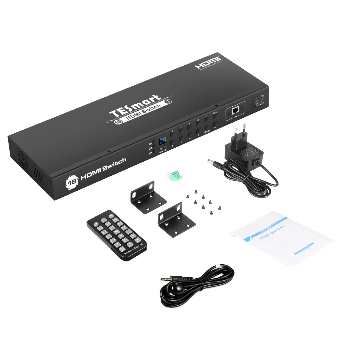TESmart video switcher  Best selling 16 Port HDMI Switch 4K with remote control 16x1 HDMI switcher