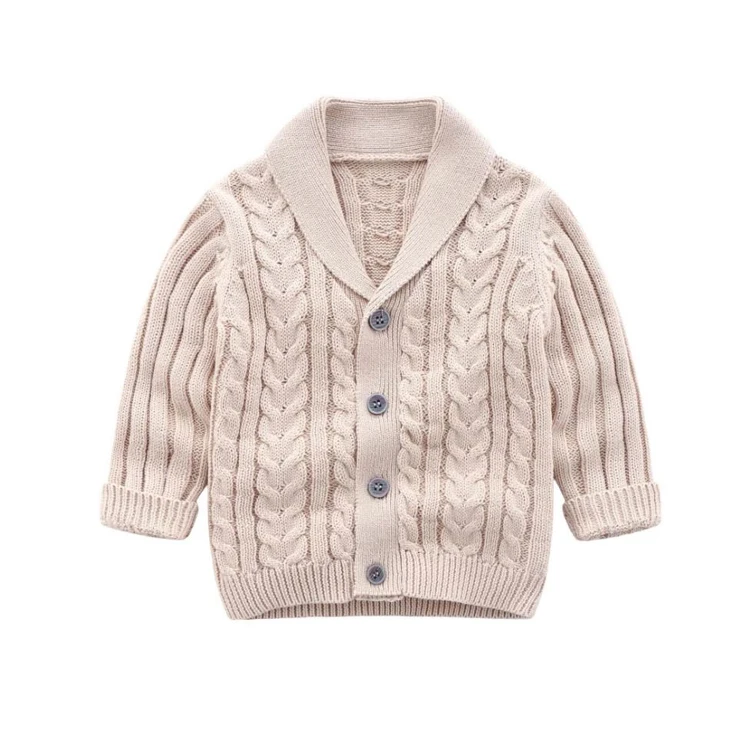 Custom New Boy Fashion Children Cardigan Coat Casual Baby Kids Long Sleeve Sweater