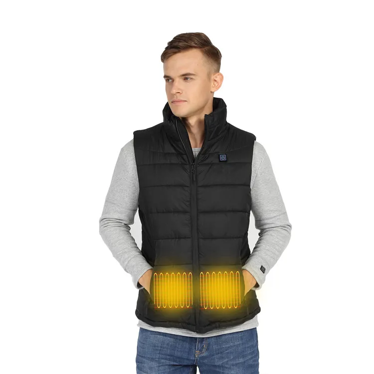 
Smart Heated Vest 100% Polyester Rechargeable Heating Down Vest For Men 