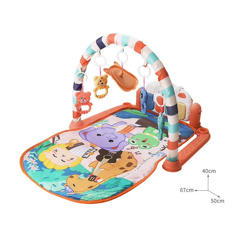 Comfortable Baby Skin-Friendly Colorful Animal Play Mat Baby Activity With Music Piano Game Toy For Newborn Baby