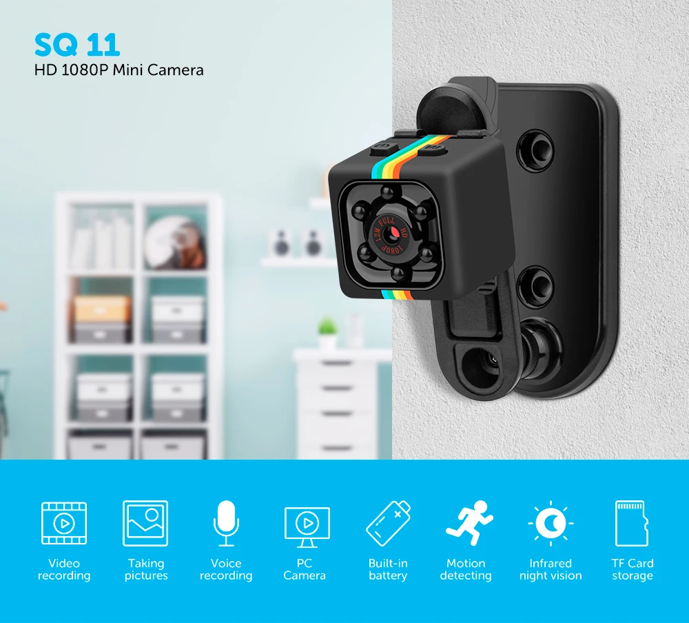  Горячая Распродажа Amazon SQ11 SQ8 мини камера HD 1080P DV Заводская безопасности/шпионская ночного видения карта 32
