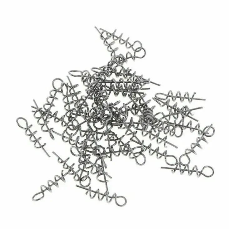 Soft Lure Baits Hook Pin Spring Fixed Lock Fishing Screw Needle Soft Worm