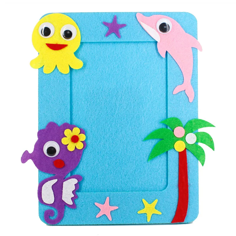 
DIY Non-woven Picture Frame 3D Photo Frame Children Non-woven Stickers Handmade Toys Material Package Craft Toys 