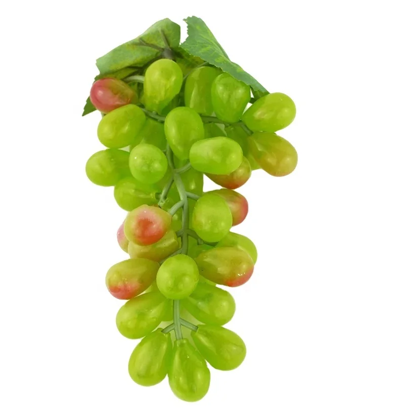 Home decoration artificial fruits dark purple green grape bunch